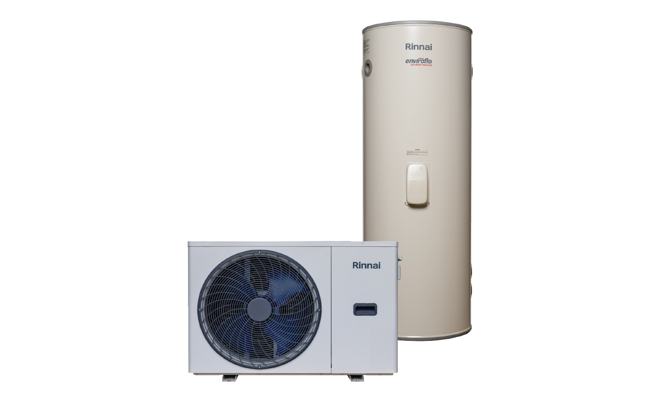 Rinnai Enviroflo S 7.0kW 400L Split Electric Heat Pump Rinnai Enviroflo S 7.0kW 400L Split Electric Heat Pump